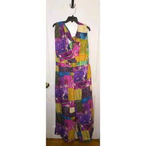 Size 1X Sassy Jones Jojo Infinity Wrap Jumpsuit Purple Tribal Gem Multi Way